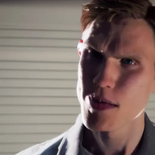 Image similar to Live Action Still of Jerma in Scott Pilgrim, real life, hyperrealistic, ultra realistic, realistic, highly detailed, epic, HD quality, 8k resolution, body and headshot, film still