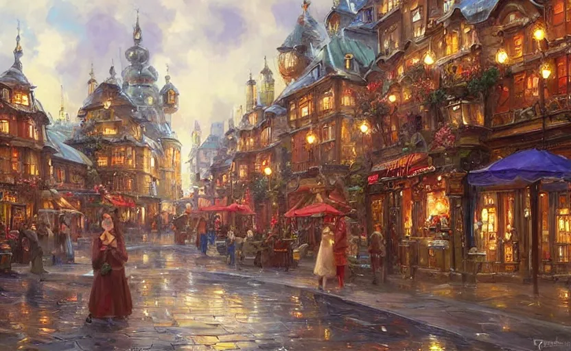 Image similar to Alchemy city. By Konstantin Razumov, highly detailded