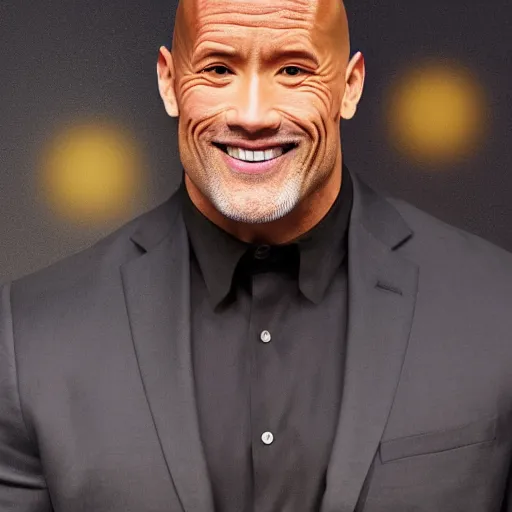 Image similar to Dwayne The Pebble Johnson, red carpet, studio lighting