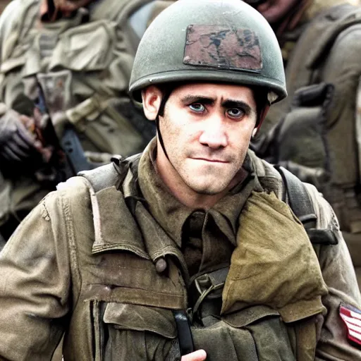 Image similar to jake gyllenhaal starring in Saving Private Ryan