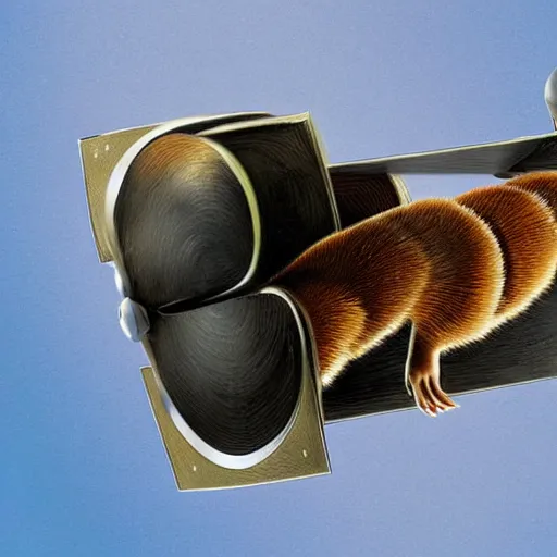 Image similar to a spacecraft made out of weasels