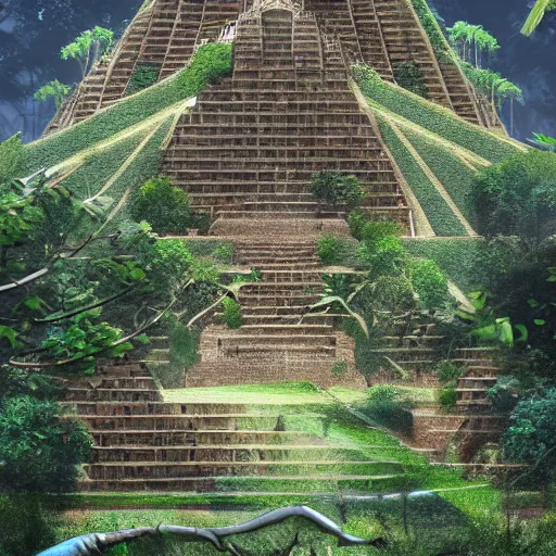 Image similar to Ziggurat in jungles, 8k, detailed, concept art, realistic, trending on artstation