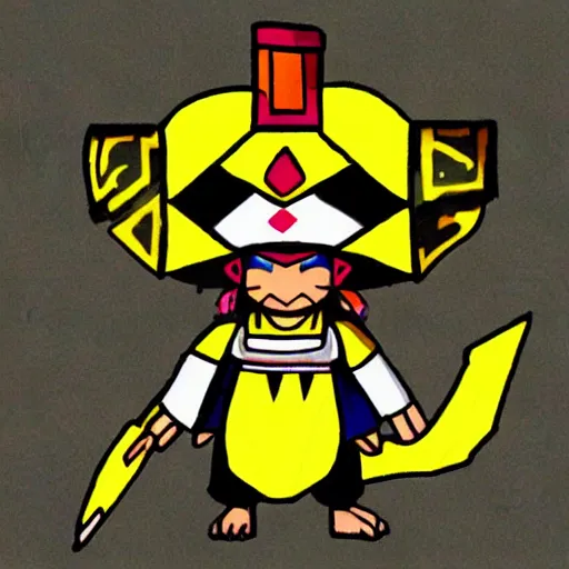 Image similar to an inca themed pokemon by ken sugimori