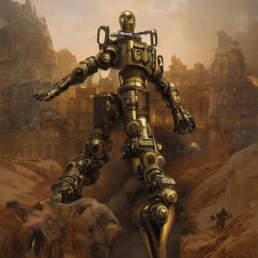 A Warhammer 40000 battle titan walking gear, extremely, Stable Diffusion
