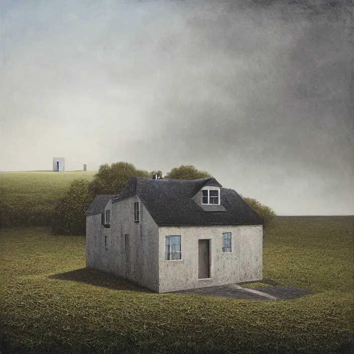 Prompt: a building in a landscape, by lee madgwick