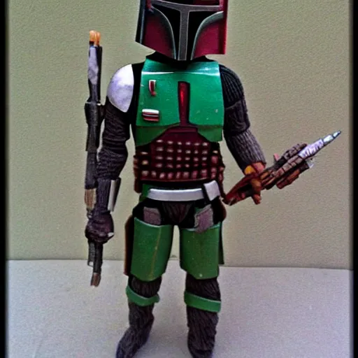 Image similar to Boba Fett made out of toothpicks, hd photo, close up