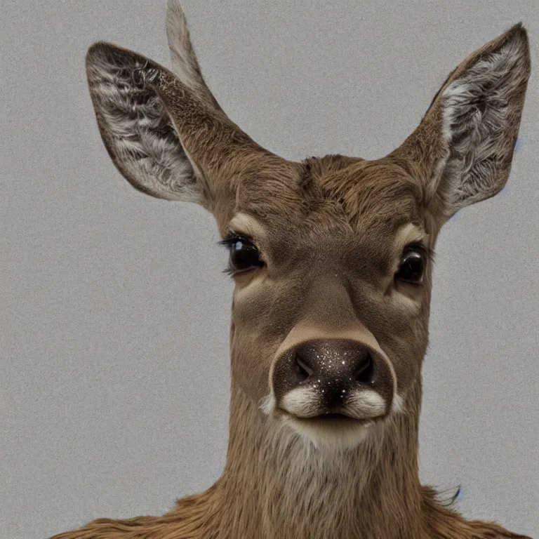 Prompt: deer headed human, mugshot