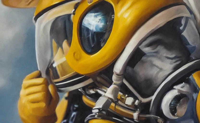 Prompt: oil painting of a bee in a astronaut suit with helmet, 35mm, photo, Epic, cinematic, highly detailed and intricate