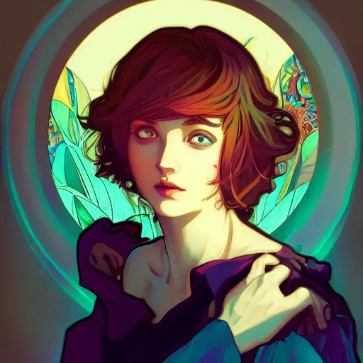 Image similar to Meteos, ambient lighting, 4k, alphonse mucha, lois van baarle, ilya kuvshinov, rossdraws, artstation