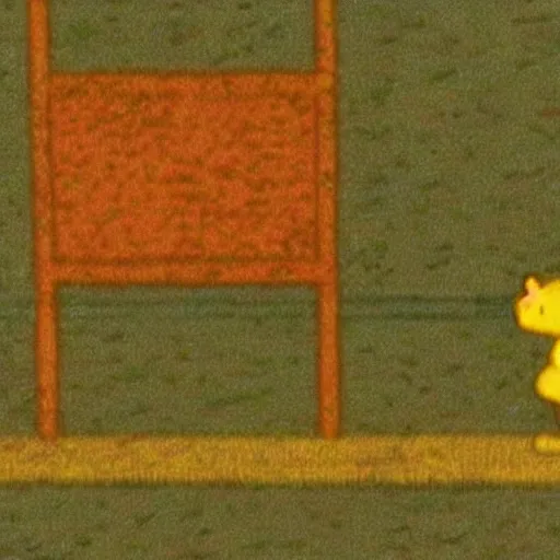 Prompt: grainy photo of winnie the pooh in tiananmen square massacre, masterpiece, by Jeff Widener