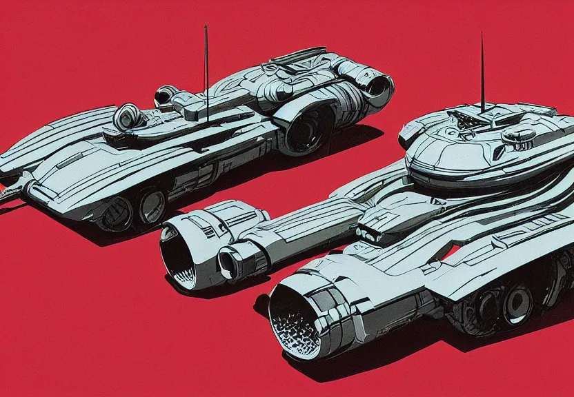 Prompt: isometric view of a futuristic Ferrari tank by syd mead