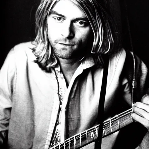 Prompt: kurt cobain does the laudry, high quality photo,