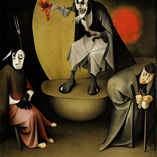 Image similar to the joker, drama, chaos by hieronymus bosch and zidislaw beksinsky