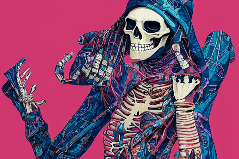 Image similar to skeleton fashion show, catwalk, tristan eaton, victo ngai, artgerm, rhads, ross draws