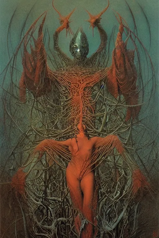 Image similar to an amazing masterpiece of art by gerald brom, Zdzisław Beksiński, the dark lord