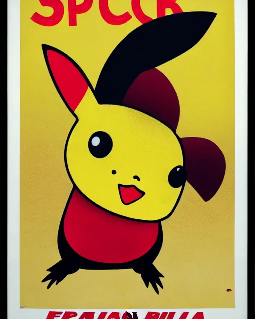 Prompt: spanish bullfighting posters of a picachu