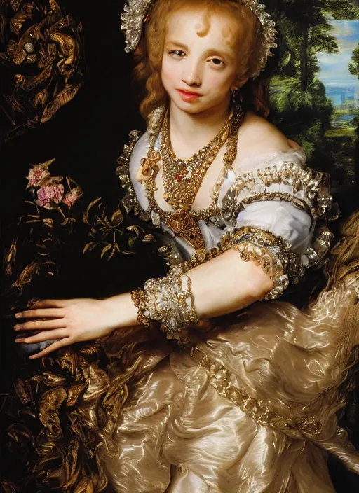 Prompt: , , britney spears ,, Dramatic, Edge, Good, Infused, Backlight, De-Noise, VFX, insanely detailed and intricate, hypermaximalist, facial ,elegant, ornate, hyper realistic, super detailed, by Anthony Van Dyck, by Ivan Shishkin, by John Constable