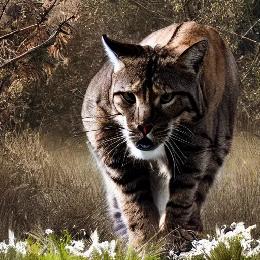 Image similar to wild giant smilodon cat nature photography hd