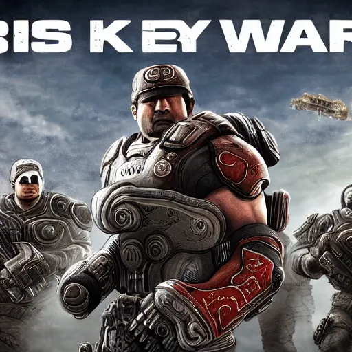 Prompt: Kirby in Gears of War
