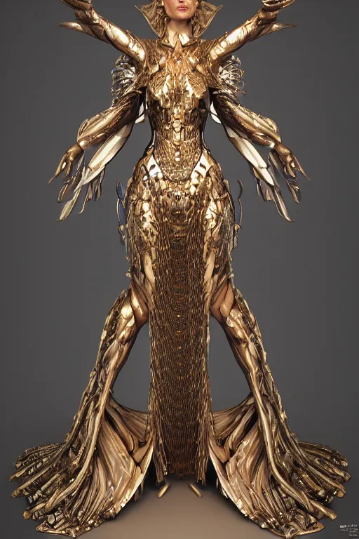 Prompt: a highly detailed 4 k render portrait of an alien goddess natalia vodianova in iris van herpen dress schiaparelli armor in diamonds and lots of jewelry in style of alphonse mucha trending on artstation made in unreal engine 4