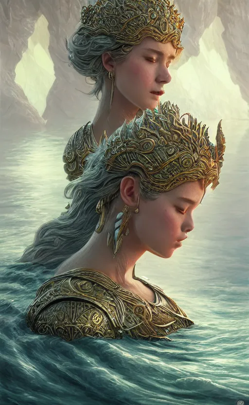 Image similar to the goddess of the lake, highly detailed, d & d, water everwhere fantasy, highly detailed, digital painting, trending on artstation, concept art, sharp focus, global illumination, ray tracing, illustration, art by artgerm and greg rutkowski and fuji choko and viktoria gavrilenko and hoang lap