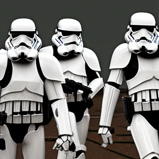 Image similar to a low - detailed picture of stormtroopers walking in amsterdam, digital art