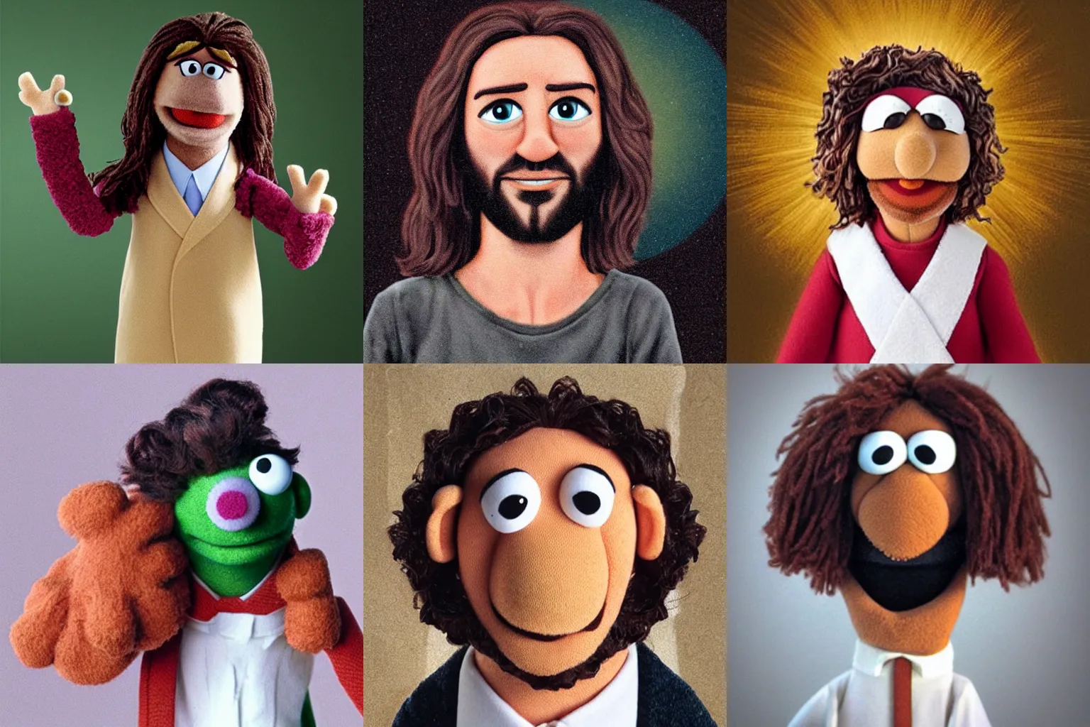 Prompt: Jesus christ as a muppet,