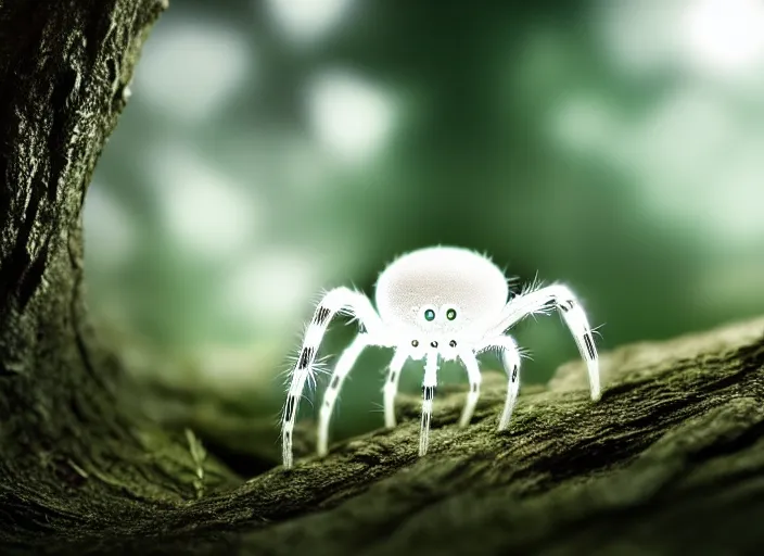 Prompt: white crystal clear spider in a forest. highly detailed 8 k. intricate. lifelike. soft light. fantasy horror style. cinematic post - processing