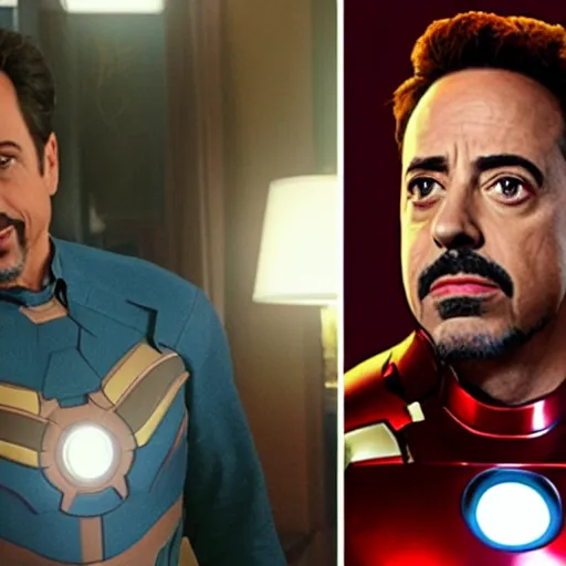 Image similar to Jerry Seinfeld as Iron Man in the Marvel Cinematic Universe