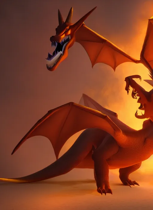 Prompt: Charizard as a dragon in d&d, D&D Concept Art, unreal 5, DAZ, hyperrealistic, octane render, cosplay, RPG portrait, dynamic lighting