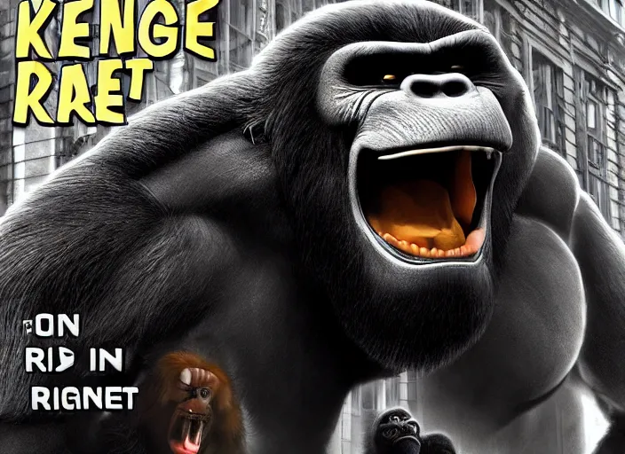 Image similar to An king Kong rage on street