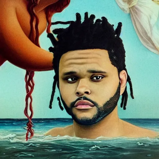 Prompt: the weeknd in the birth of venus