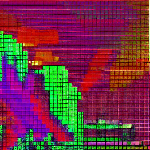 Prompt: 7 0 s acid trip in mcdonald's, vaporwave pixel sorting