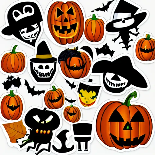 Prompt: a vector sticker halloween character