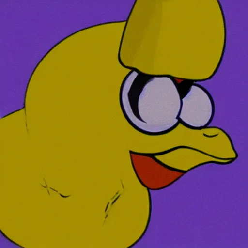 Image similar to banana duck in the style of a 90’s cartoon