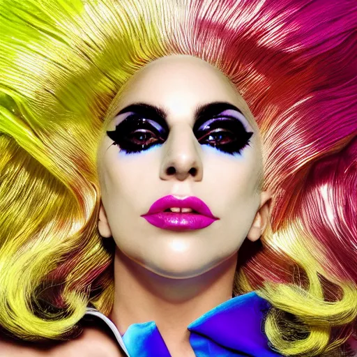 Image similar to lady gaga artpop act 2 album cover shot by nick knight, full body, artpop, jeff koons, canon, highly realistic. high resolution. highly detailed. dramatic. 8 k. 4 k.