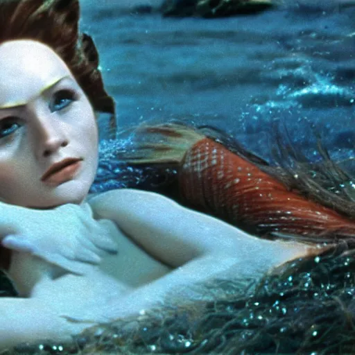 Prompt: a film still of mermaid in star wars 1 9 7 7, realistic, photorealistic, detailed,