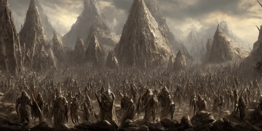Prompt: the elder scrolls stormcloak army, matte painting, crowded, 4 k, concept art
