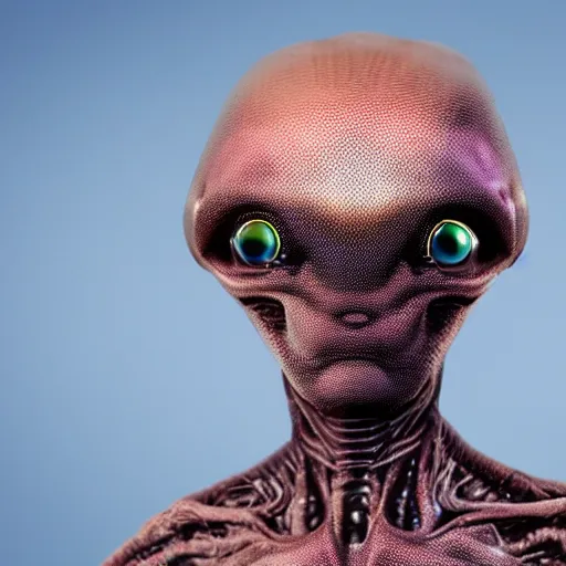 Prompt: hd photo of an alien from a species that will soon visit earth