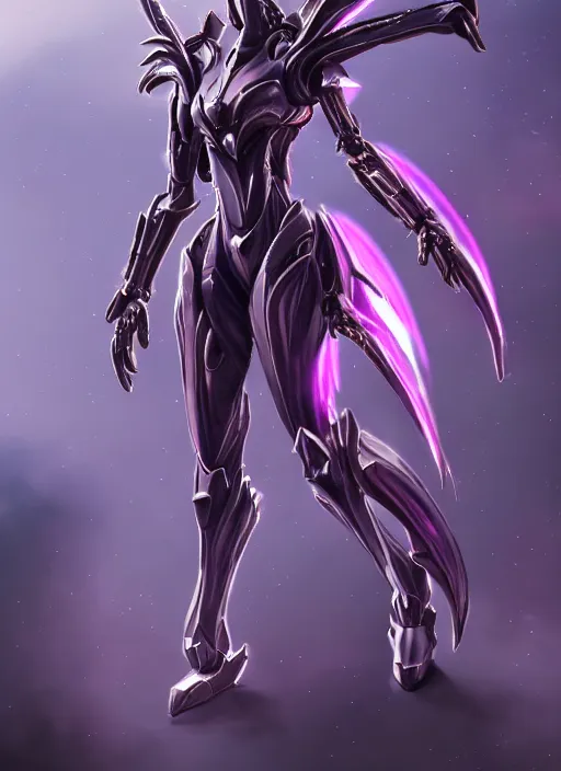 Image similar to cinematic, hyperdetailed elegant beautiful stunning giantess anthropomorphic mecha hot female dragon goddess, sharp spines, sharp metal ears, smooth purple eyes, smooth fuschia skin, silver armor, bigger than galaxy, epic proportions, epic scale, macro giantess, warframe, destiny, furry, dragon art, goddess art, giantess art, furaffinity, octane