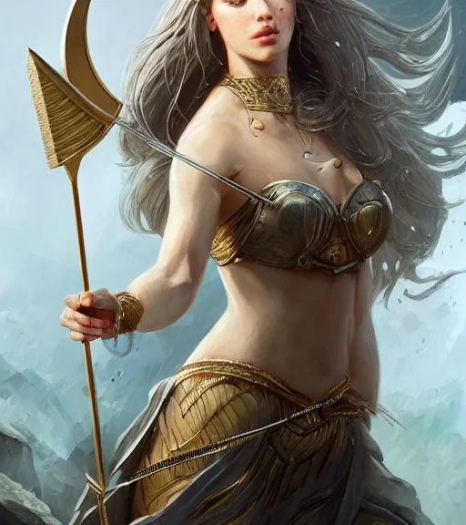 Prompt: aphrodite goddess wearing an arrow on her head, high resolution, uhd, digital illustration, in the style of greg rutkowski, fantasy, amazing detail, epic, intricate, elegant, hyper realistic, hyperdetailed, style of laura sava, smooth, sharp focus