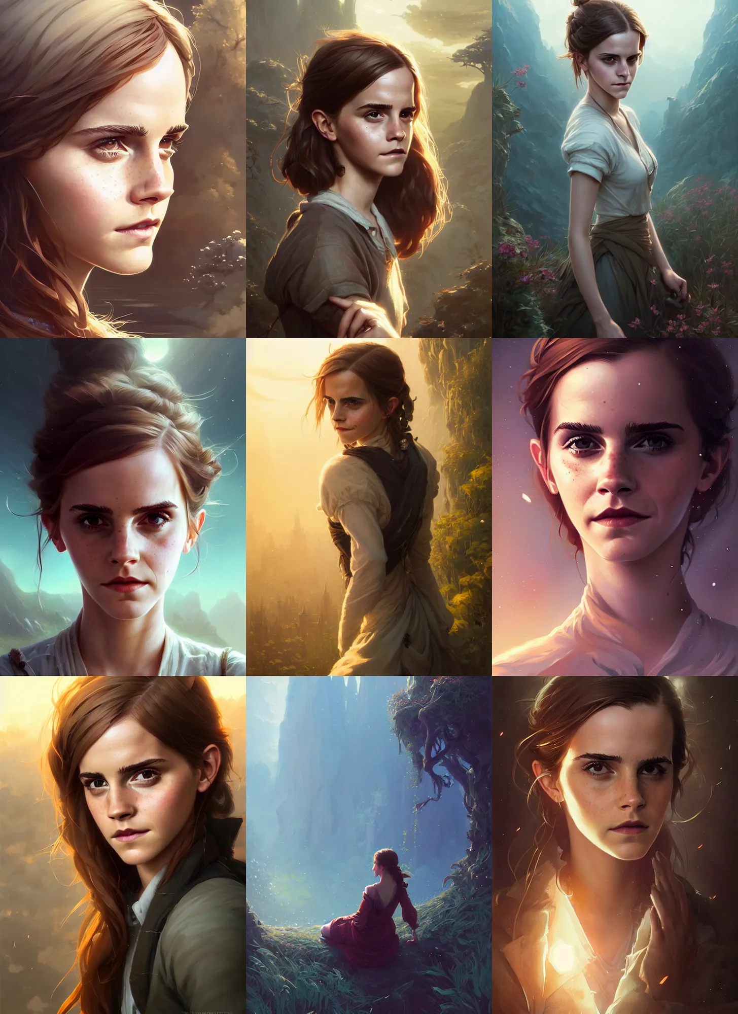 Prompt: highly detailed portrait of emma watson, stephen bliss, unreal engine, fantasy art by greg rutkowski, loish, rhads, ferdinand knab, makoto shinkai and lois van baarle, ilya kuvshinov, rossdraws, tom bagshaw, global illumination, radiant light, detailed and intricate environment