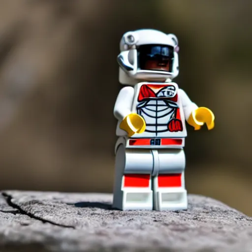 Prompt: lego astronaut fights spider ( eos 5 ds r, iso 1 0 0, f / 8, 1 / 1 2 5, 8 4 mm, postprocessed, bokeh )