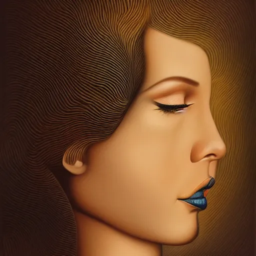 Image similar to very detailed, behance contest winner, a painting of a woman, pop surrealism, minimalist, detailed painting, skeuomorphic, an ultrafine detailed painting by rafal olbinski, airbrush art