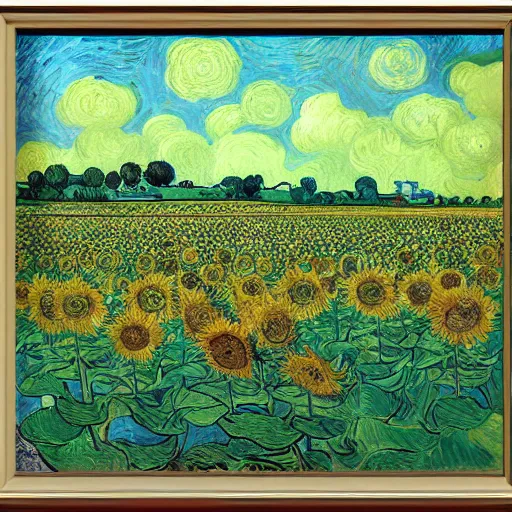 Prompt: sunflowers by van gogh and monet