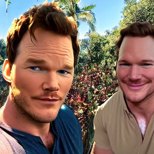 Prompt: chris pratt and mario on a date