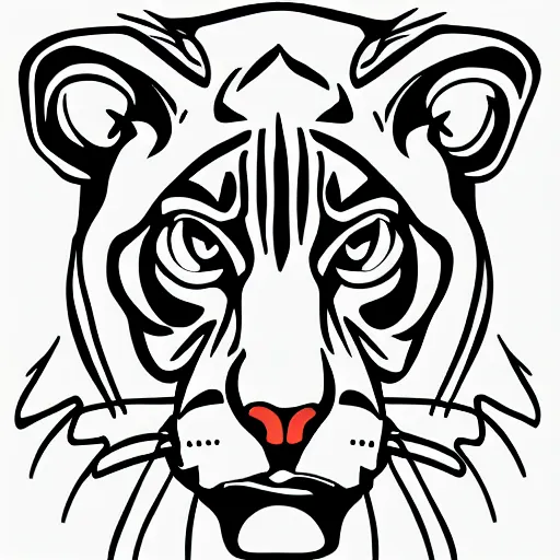 Prompt: photoshop vector lines design logo concept of a cougar