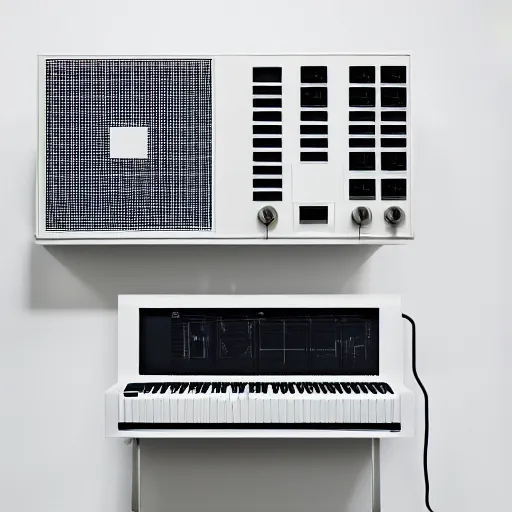 Image similar to a dezeen, archdaily, minimalissimo photo of synthesizer by dieter rams, john pawson, virgil abloh