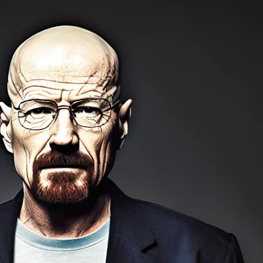 Image similar to walter white doing a ted talk, wide shot, high resolution, editorial