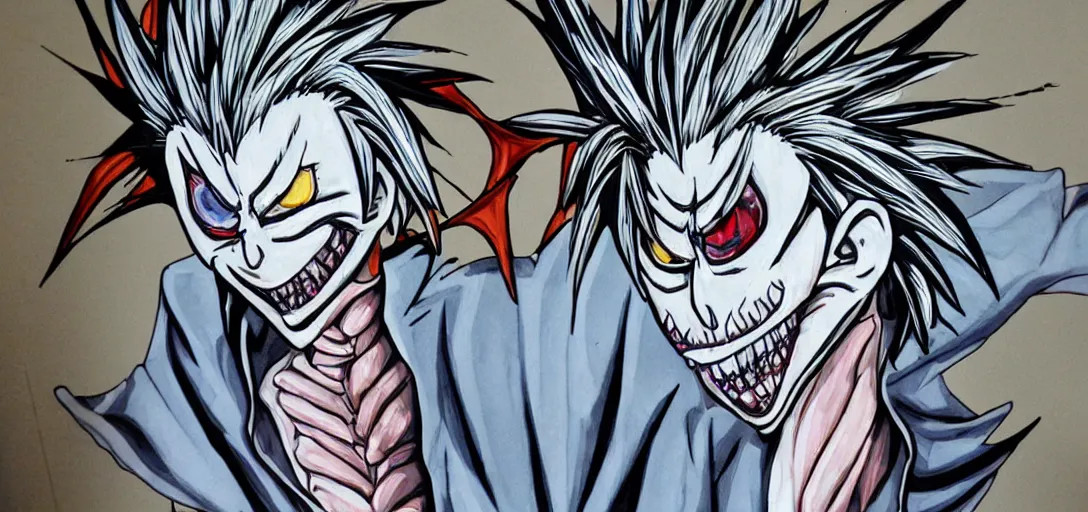 ryuk and kira, death note, anime style, manga, concept, Stable Diffusion